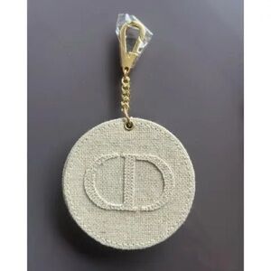 DIOR Mirror Bag Charm in Canvas with Hold Tones Hardware NIB
